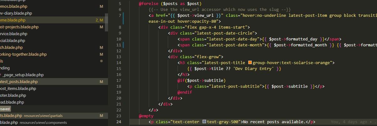 Abstract code representing Laravel projects